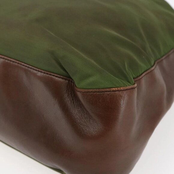 PRADA Chain Shoulder Bag Nylon Khaki Auth - Picture 8 of 16